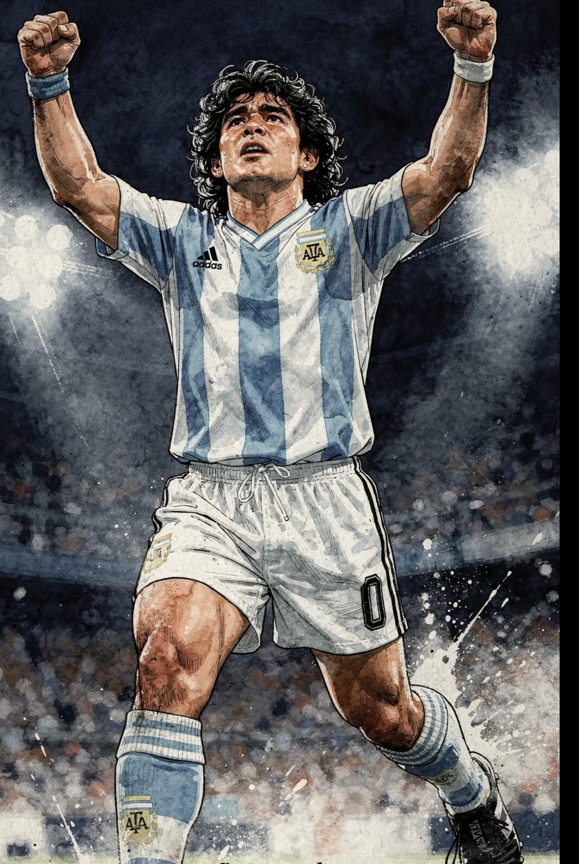 Ilustração de Diego Maradona